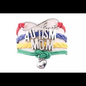 Autism Mom multilayer faux leather bracelet